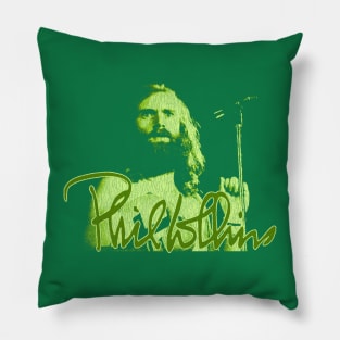 Phil Collins Singing Fan Art Green Pillow