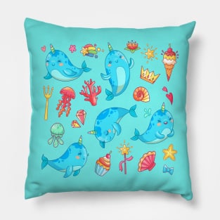 Narwhal, the sea unicorn! Pillow