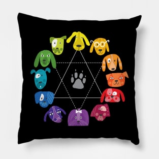 Artist Color Wheel Dog Themed Art Pillow