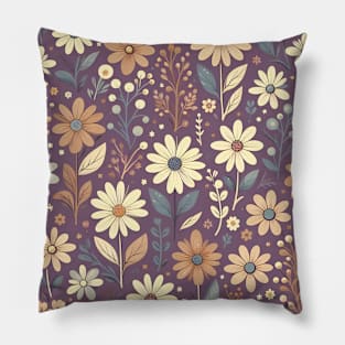 Purple Floral Pillow