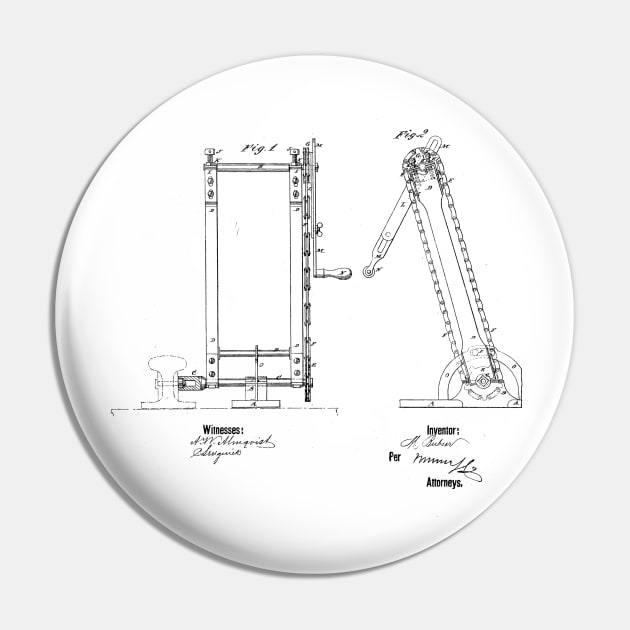 Wrenches Vintage Patent Hand Drawing Pin by TheYoungDesigns