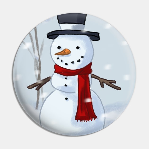 Snowman In the Snow Pin by PreeTee 