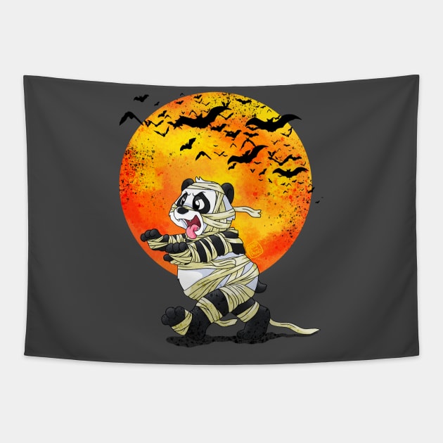 Mummy Panda Halloween Girl Boy Costume Tapestry by Band of The Pand