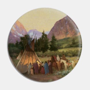 Crow Encampment, Montana by Joseph Henry Sharp Pin