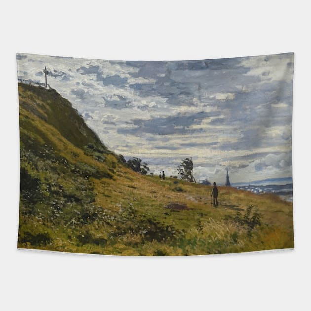 Walking on the Cliff of Sainte-Adresse by Claude Monet Tapestry by Classic Art Stall