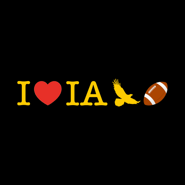 I Heart Iowa Football (Gold Lettering) by KyleHarlow