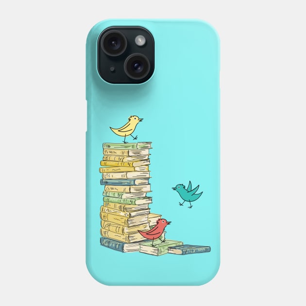 Silly Birds and Books Phone Case by SWON Design