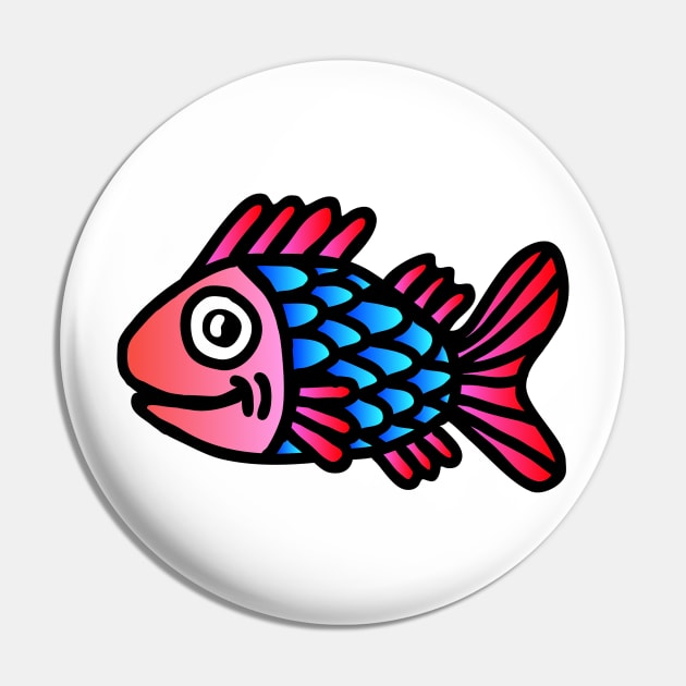 Pink Head Fish Pin by GemmasGems