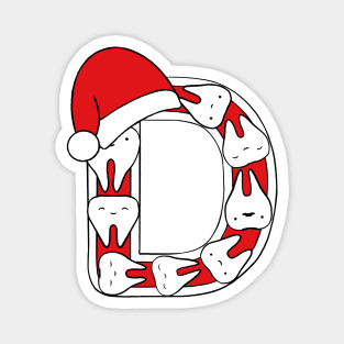 Letter D (Happimola Christmas Alphabet) Magnet