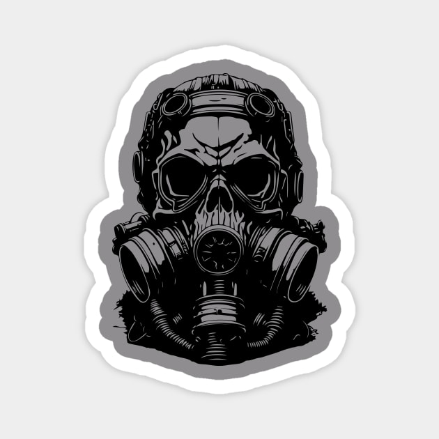 skull with a gasmask Magnet by lkn