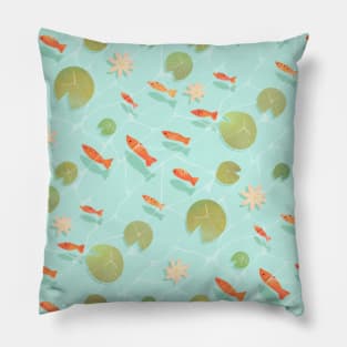 Little fish and lily pads Pillow