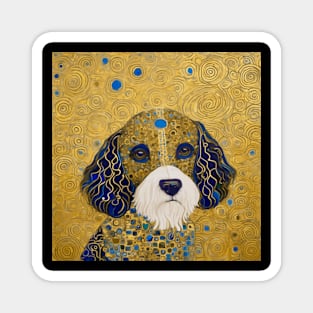 Klimt Dog with Colorful Ears Magnet