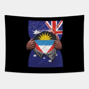 Antigua & Barbuda Flag Australian Flag Ripped - Gift for Antiguan & Barbudan From Antigua & Barbuda Tapestry