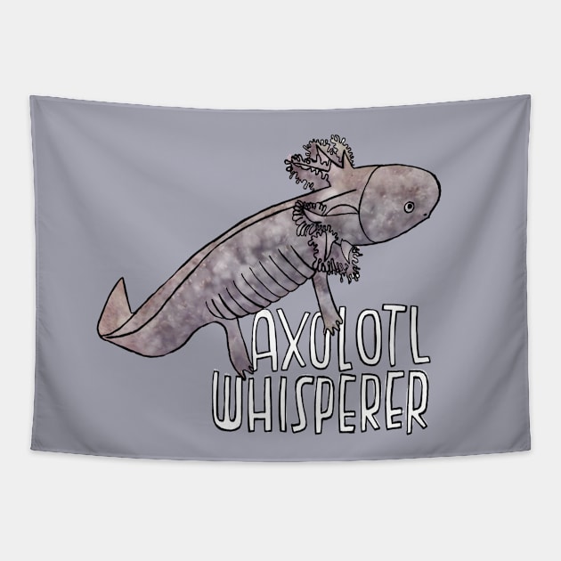 Axolotl Whisperer Tapestry by badlydrawnbabe