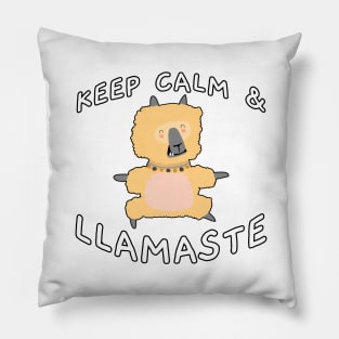 Keep Calm And Llamaste Pose 5 Pillow