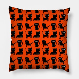 Black Cat Funny Halloween Face Pillow