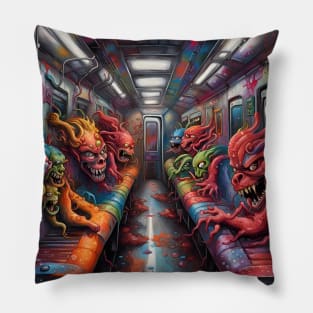 Train full of Demons and lost Souls Pillow