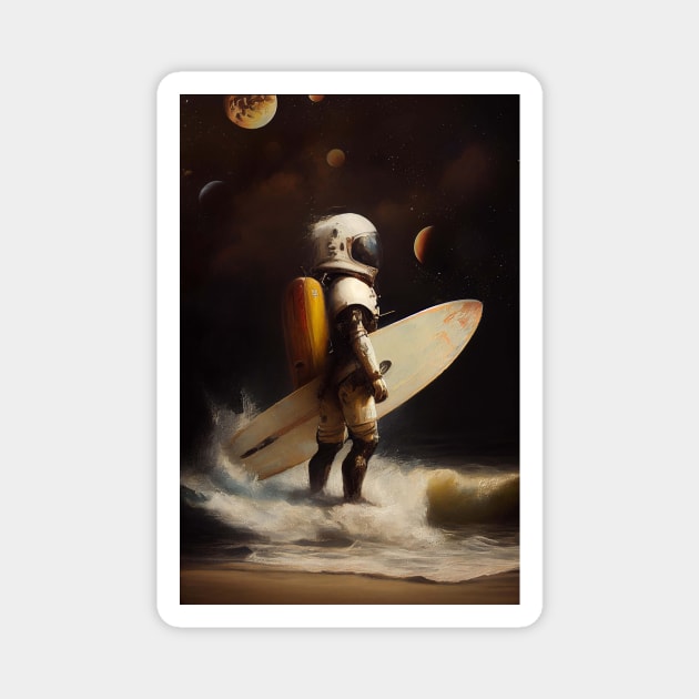 My space surfing day Magnet by Dikhotomy