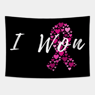 I won pink cancer survivor shirt Tapestry