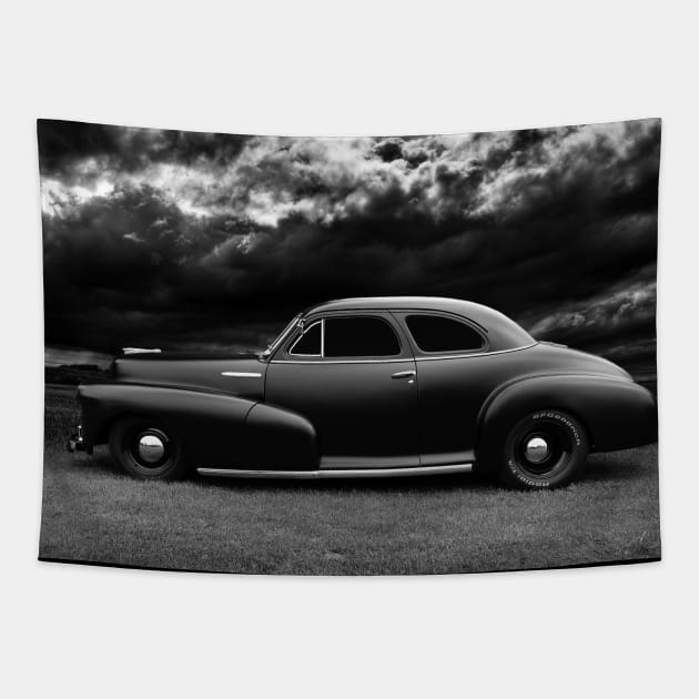 1947 Chevrolet, black white Tapestry by hottehue