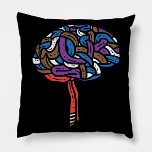 Brain made of different Jiu Jitsu Belts Pillow