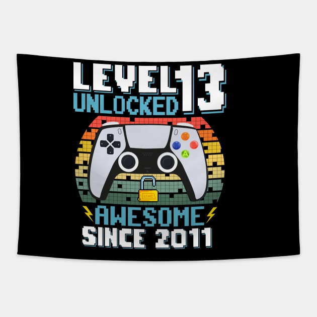 Level 13 Unlocked Awesome Since 2011 Tapestry by Asg Design