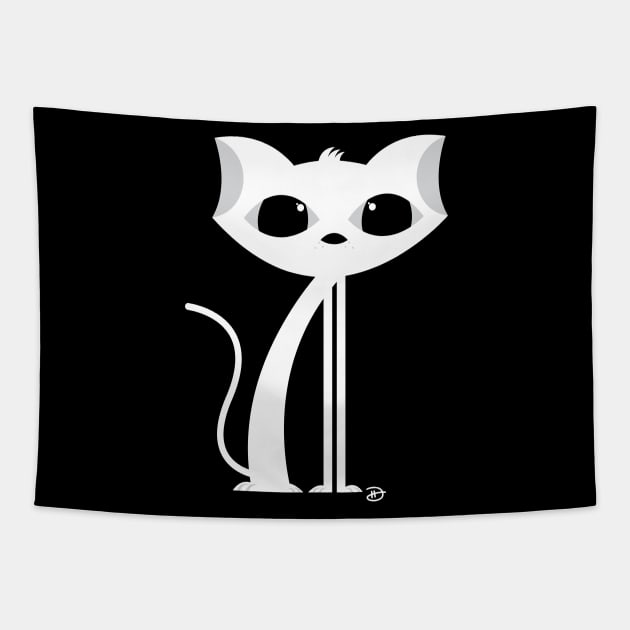 Blanco Cat Tapestry by dhartist