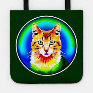 Colorful Rainbow Cats Digital Portrait (MD23Ar011) Tote