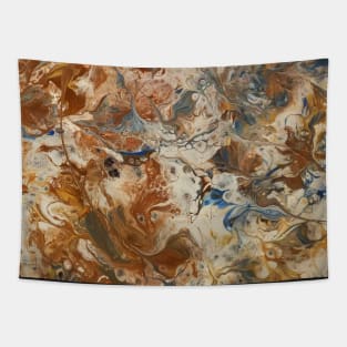 Brown and Blue Pour Painting Tapestry