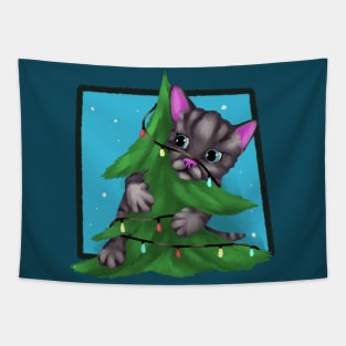 Christmas kitten Tapestry