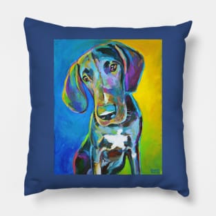 Colorful GREAT DANE Painting by Robert Phelps Pillow