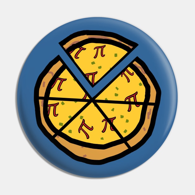 Sliced Pizza Pi for Hungry Math Fans Pin by ellenhenryart