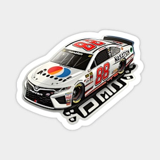 cool white nascar car, greatest grand prix champion Magnet