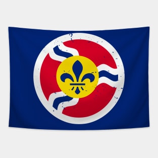 Retro St Louis Missouri City Flag // Vintage STL Grunge Emblem Tapestry