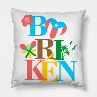 Puerto Rico Boriken Flag Caribbean Antilles Symbols Pillow