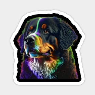 Neon Bernese Mountain Dog Magnet