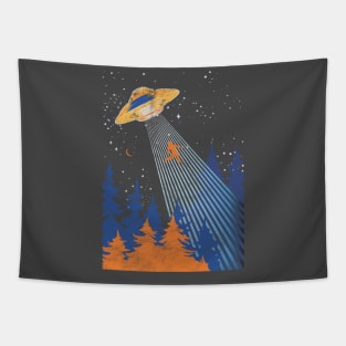 Take Me With You Alien Spaceship Distressed Tapestry