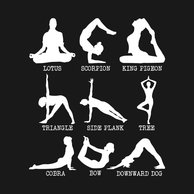 Yoga Poses Silhouettes - Downward Dog & Lotus - Yoga Poses ...