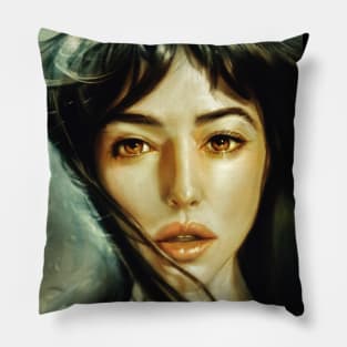 Monica Bellucci portrait Pillow