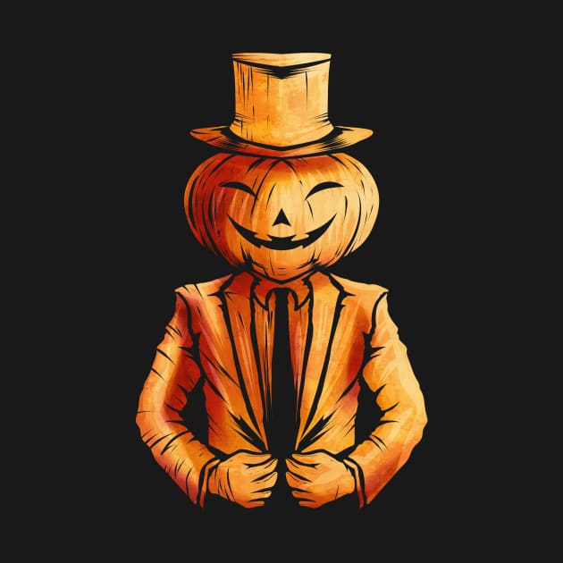 Realistic Jack O Lantern Pumpkin Man In Suit Halloween by SinBle