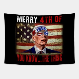 Funny Biden Confused Merry Happy 4th of You Know...The Thing Tapestry