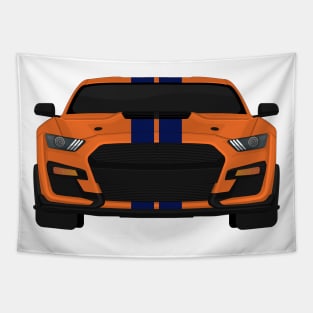 Shelby GT500 2020 Twister-Orange + Kona-Blue Stripes Tapestry