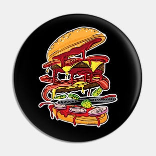 BBQ Hickory Bacon Double Cheese Burger with Vinyl Record Pin