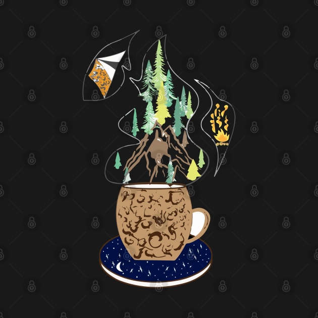 Camp with a coffee mug by Sunshineisinmysoul