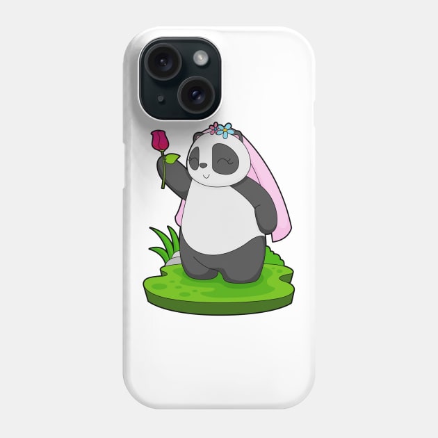 Panda Bride Rose Wedding Phone Case by Markus Schnabel