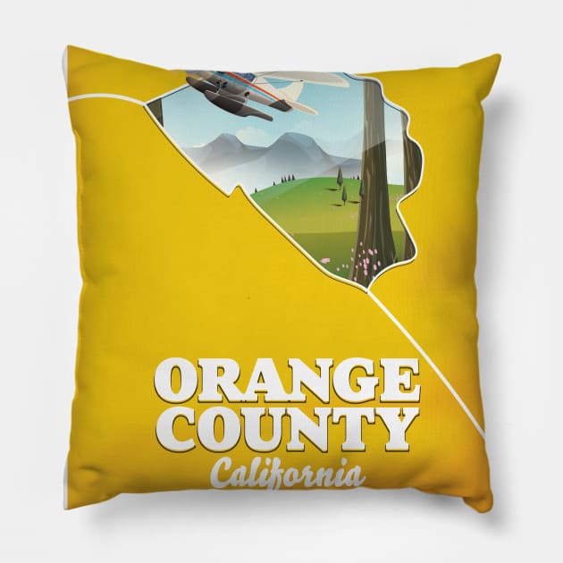 Orange County California Travel poster Pillow by nickemporium1