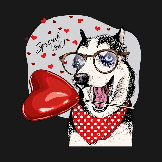 siberian husky spread love by bignosestudios