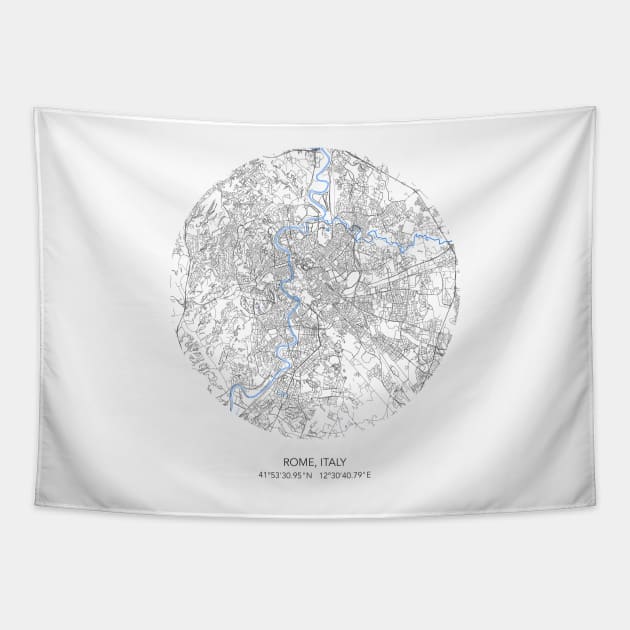 Rome map Tapestry by Dennson Creative