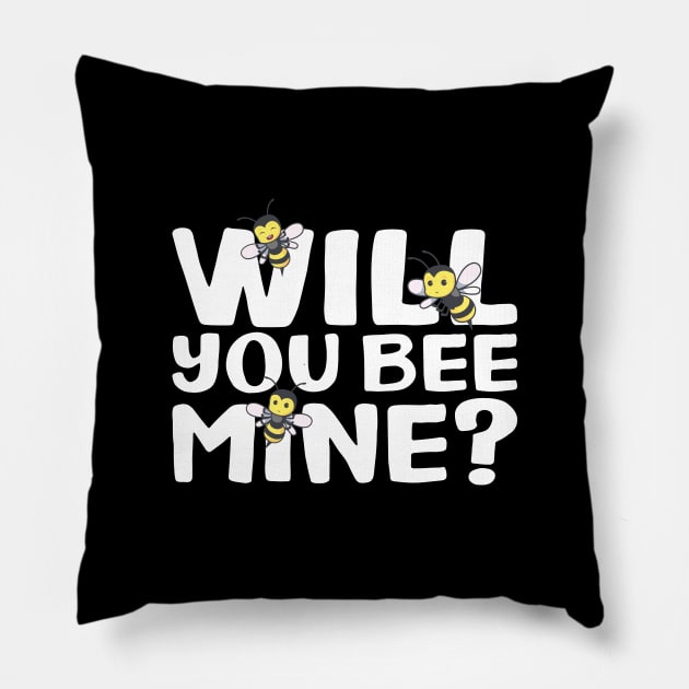 Will You Bee Mine - Romantic Valentine's Day Gift Pillow by biNutz