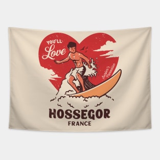 Vintage Surfing You'll Love Hossegor, France // Retro Surfer's Paradise Tapestry